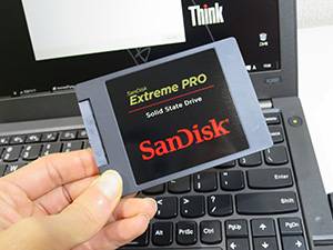 sandisk extreme pro 480gb SSDに換装